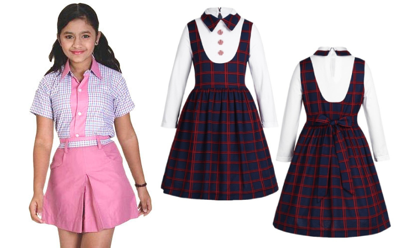 Little Girl In School Uniform Stock Photo, Picture and Royalty Free Image.  Image 15315357.